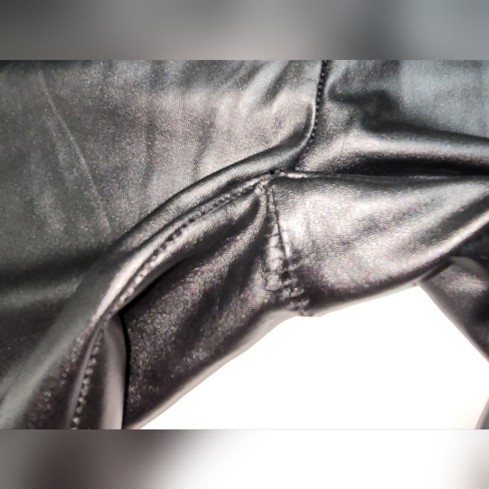 Fashion Nova Black Pleather Skinny Pants Women's Size Large - Picture 5 of 12